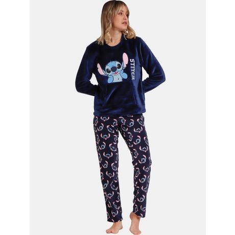 Admas  Stitch Faces Completo pigiama pantaloni top maniche lunghe Disney 