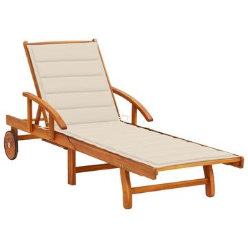 Chaise longue bois d'acacia