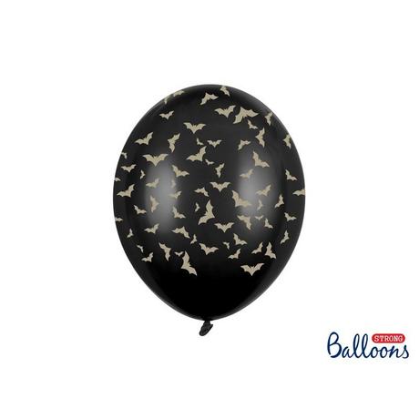 PartyDeco  6 Ballons Noir avec Chauves-Souris 