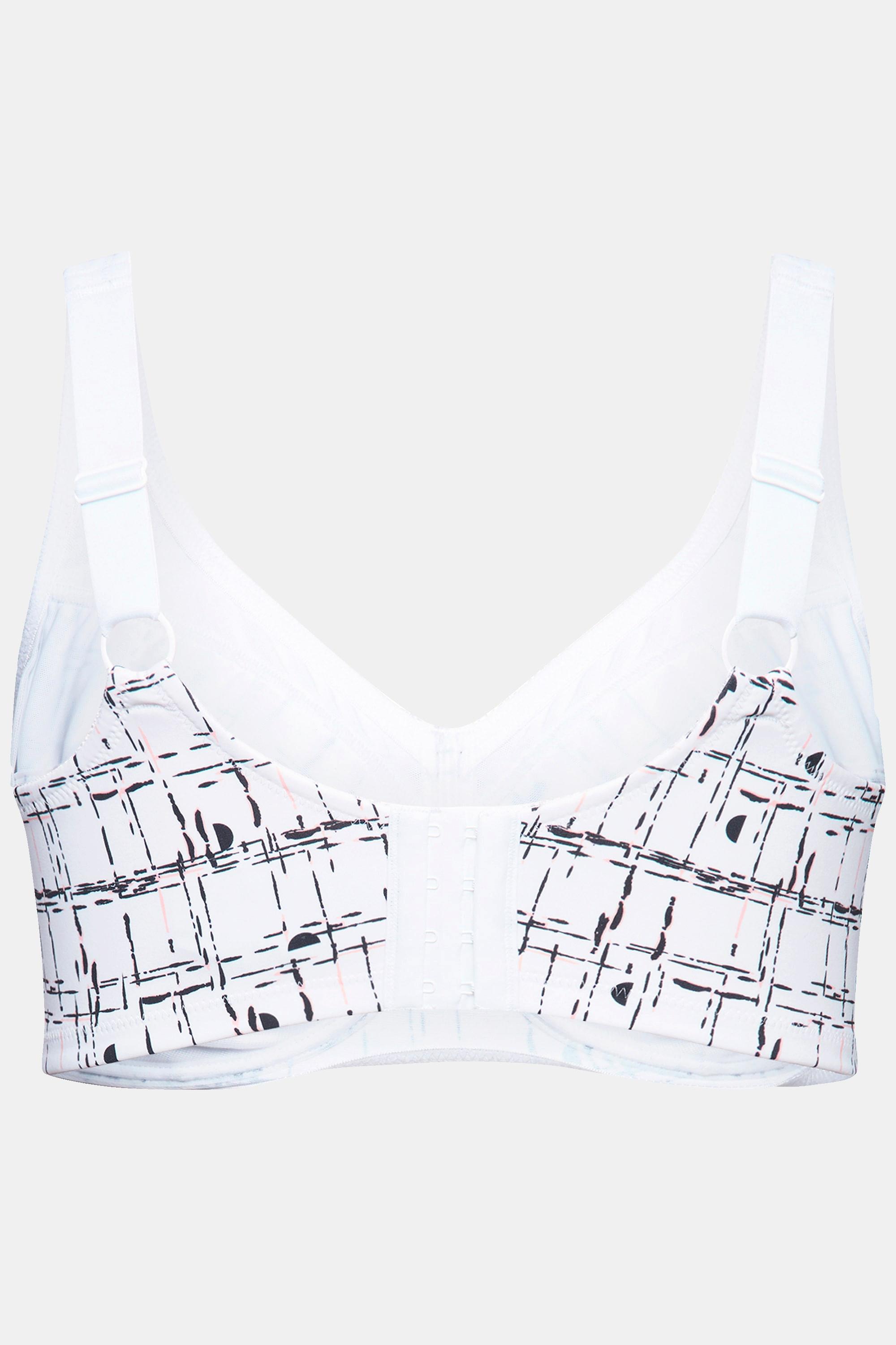 Ulla Popken  Soutien-gorge de maintien sans armatures, imprimé graphique - bonnet C-F 