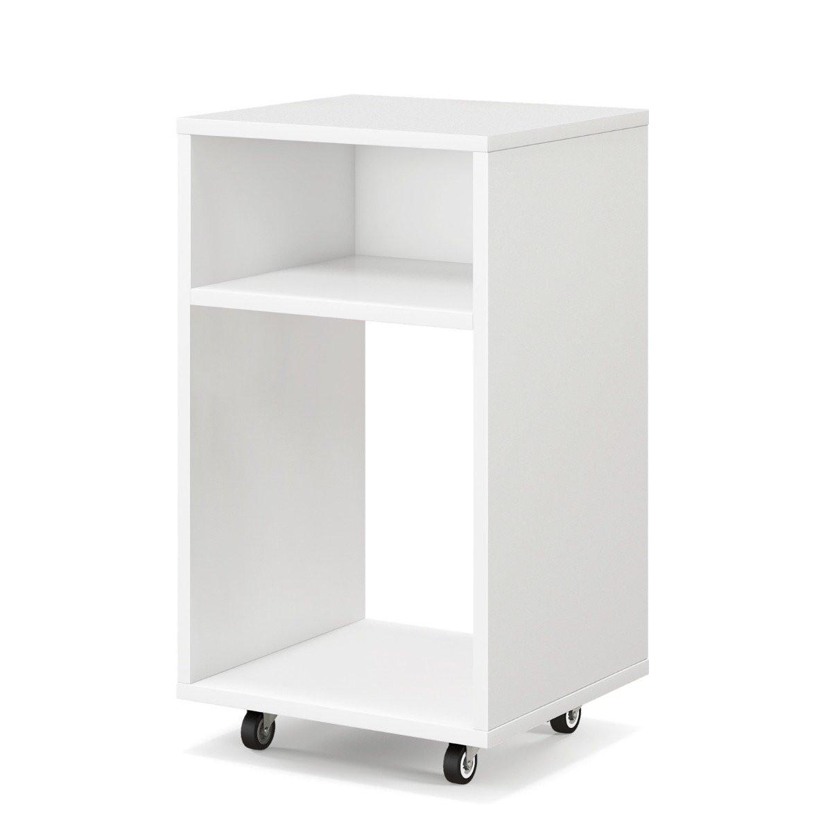 B2X Mobiler Aktenschrank Büroschrank mit 2 Offenen Regalen 33 x 30 x 58 cm Weiß  