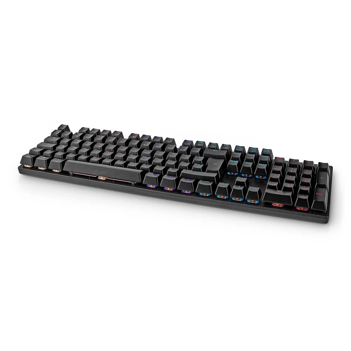Nedis  Verkabelte Gaming-Tastatur | USB Typ-A | Mechanische Tasten | LED | QWERTY | ND-Layout | USB-Stromversorgung | Länge des Stromkabels: 1,50 m | Gaming 