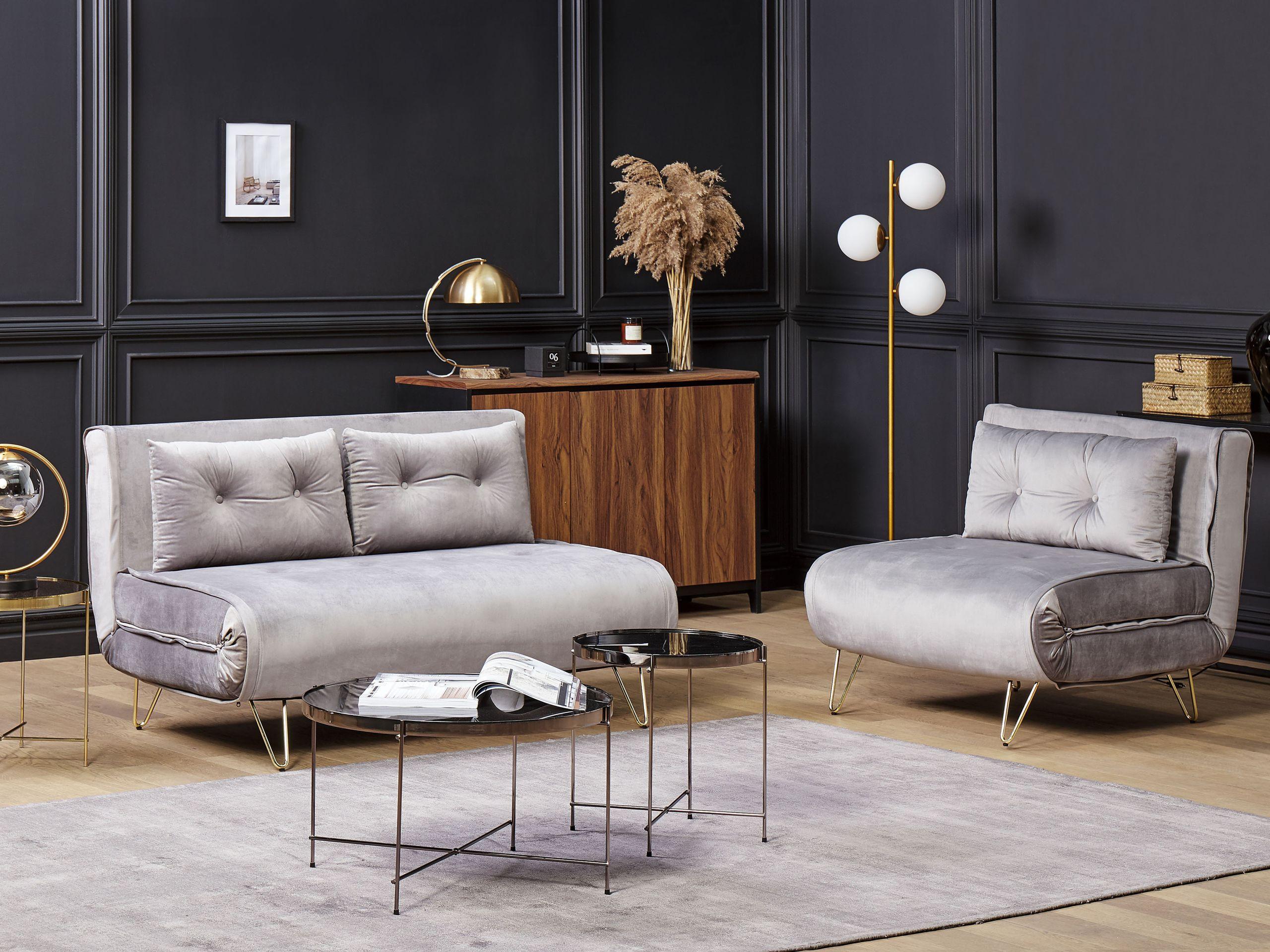 Beliani 2 Sitzer Sofa aus Samtstoff Modern VESTFOLD  