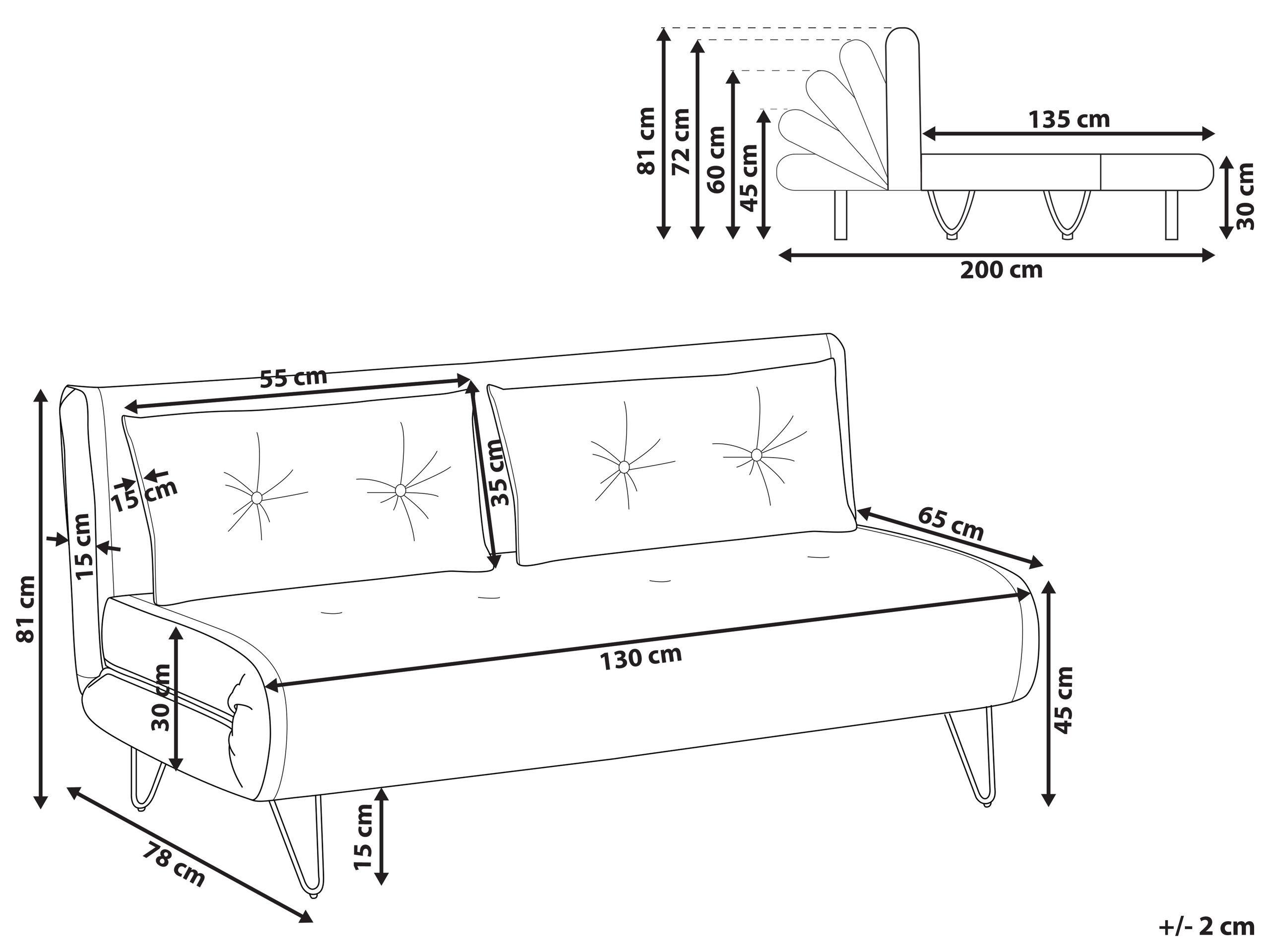 Beliani 2 Sitzer Sofa aus Samtstoff Modern VESTFOLD  