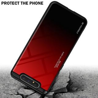 Cadorabo  Housse compatible avec Samsung Galaxy A80 / A90 4G - Coque de protection bicolore en silicone TPU et dos en verre trempé 