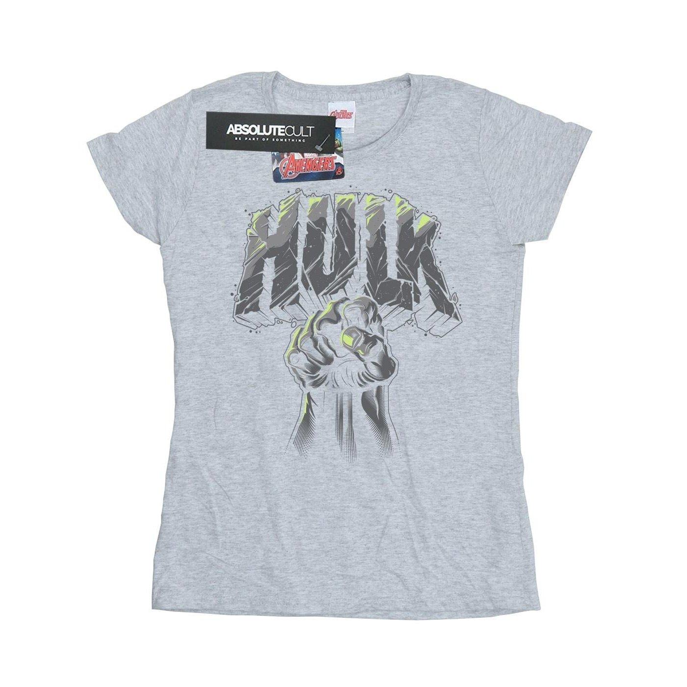 Image of Hulk Punch Logo Tshirt Damen Grau S