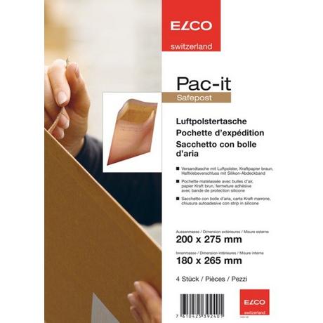 elco ELCO Luftpolstertasche 180x265mm 74551.92 braun 4 Stück  