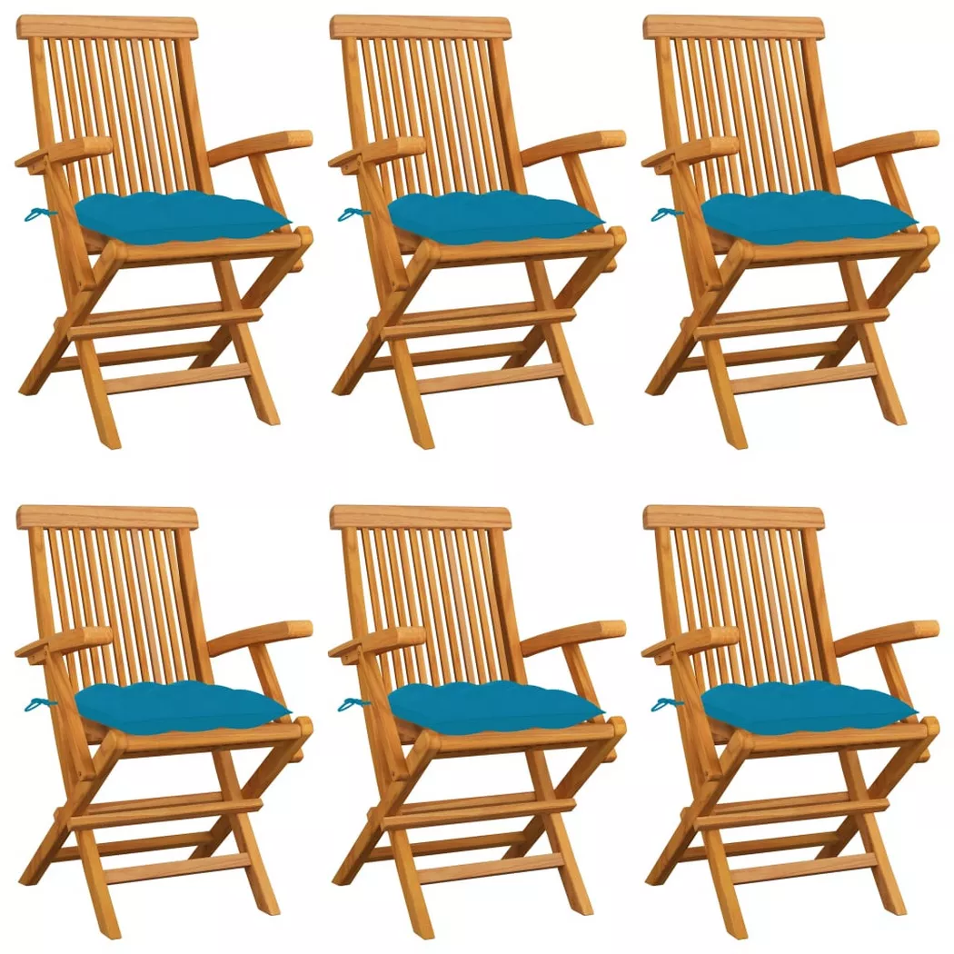 VidaXL - Gartenstuhl teak, One Size, Blau