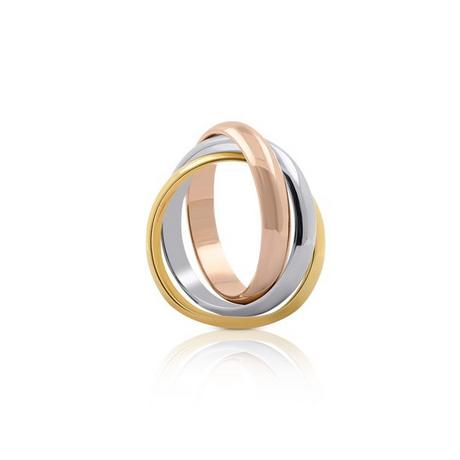 MUAU Schmuck  ring Tricolor Weiss-/Gelb-/Rotgold 750 