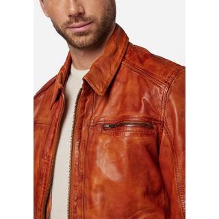 RICANO  Veste en cuir pour homme Shelby - Classique avec col polo 