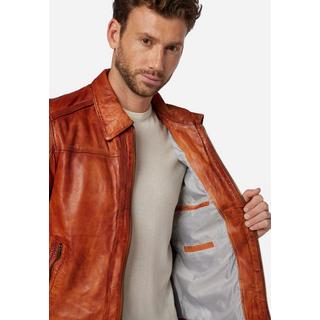 RICANO  Veste en cuir pour homme Shelby - Classique avec col polo 