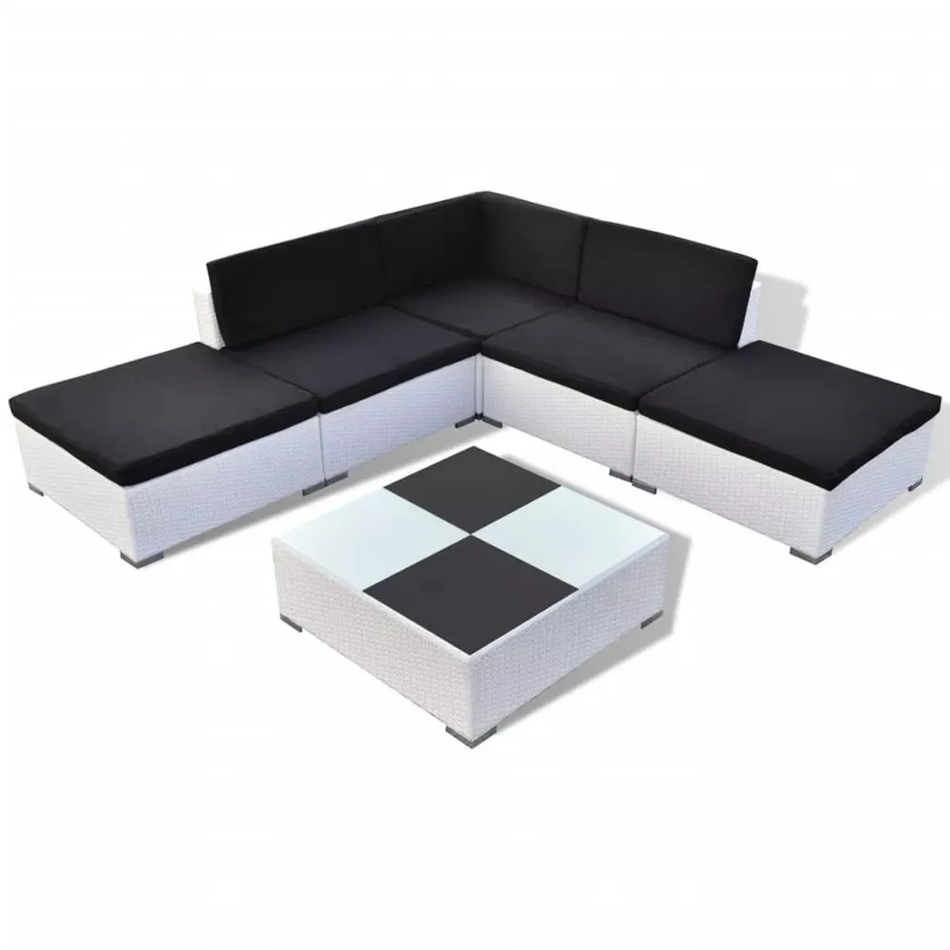 VidaXL - Table et chaise de jardin rotin synthétique, One Size, Blanc