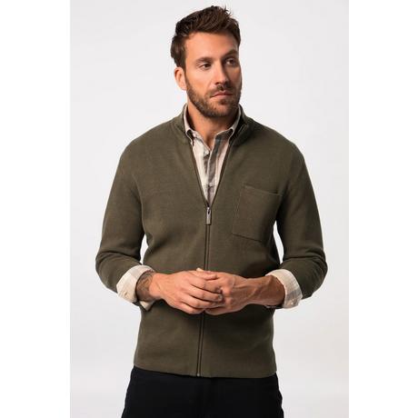 JP1880  Cardigan JP AWARE, en maille texturée, style vintage, col montant 