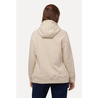 Ulla Popken  Sweat à capuche, fermeture Éclair, manches longues, coton bio 