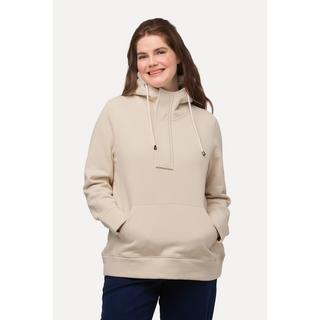 Ulla Popken  Sweat à capuche, fermeture Éclair, manches longues, coton bio 