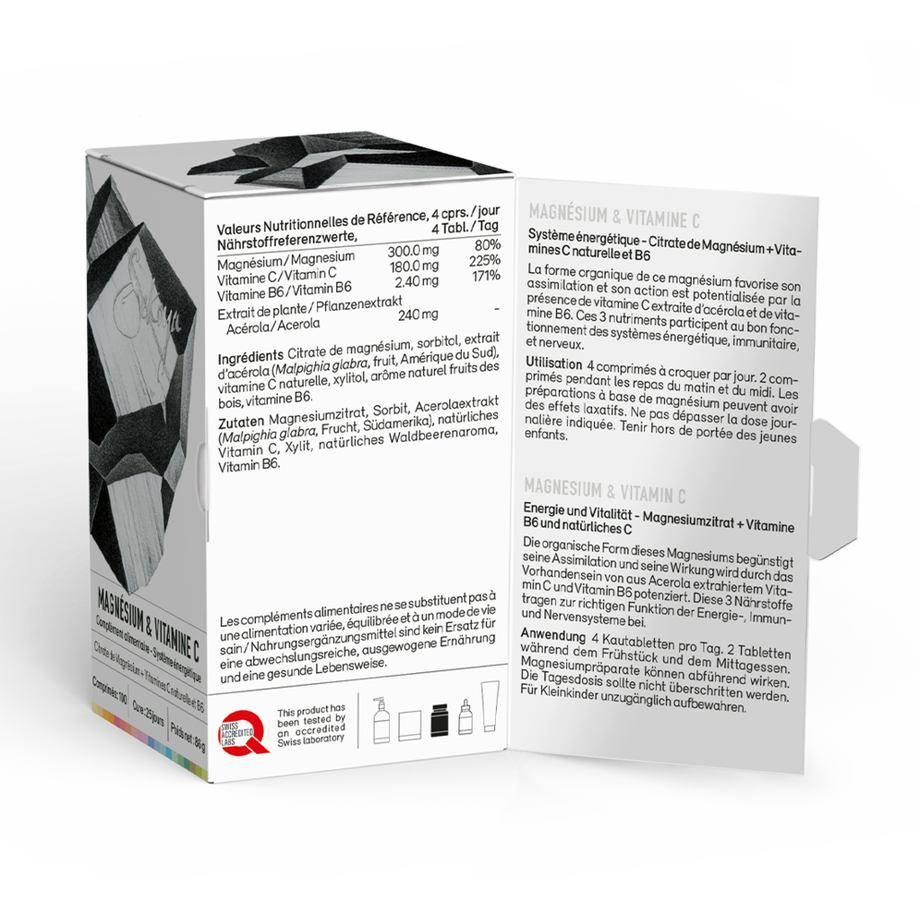 Sekoya Swiss  Magnésium & Vitamine C | Une formule 2-en-1 efficace 