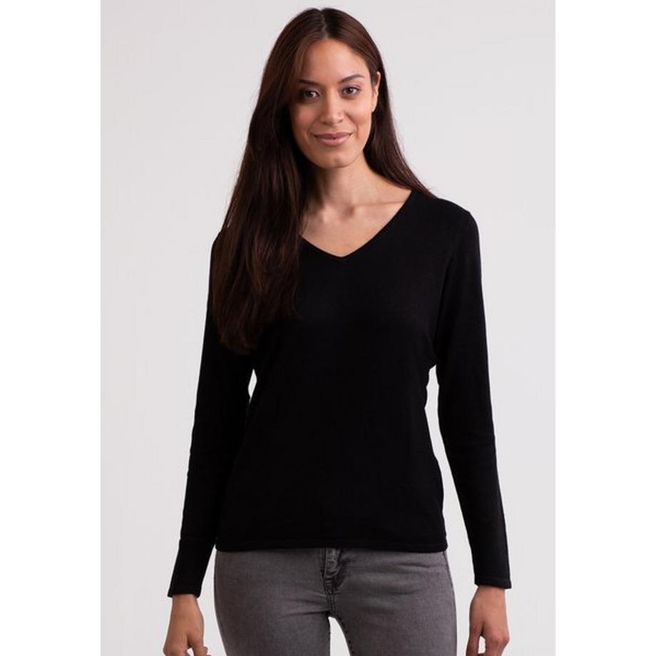 CASH-MERE.CH Seide Kaschmir V-Ausschnitt Pullover  