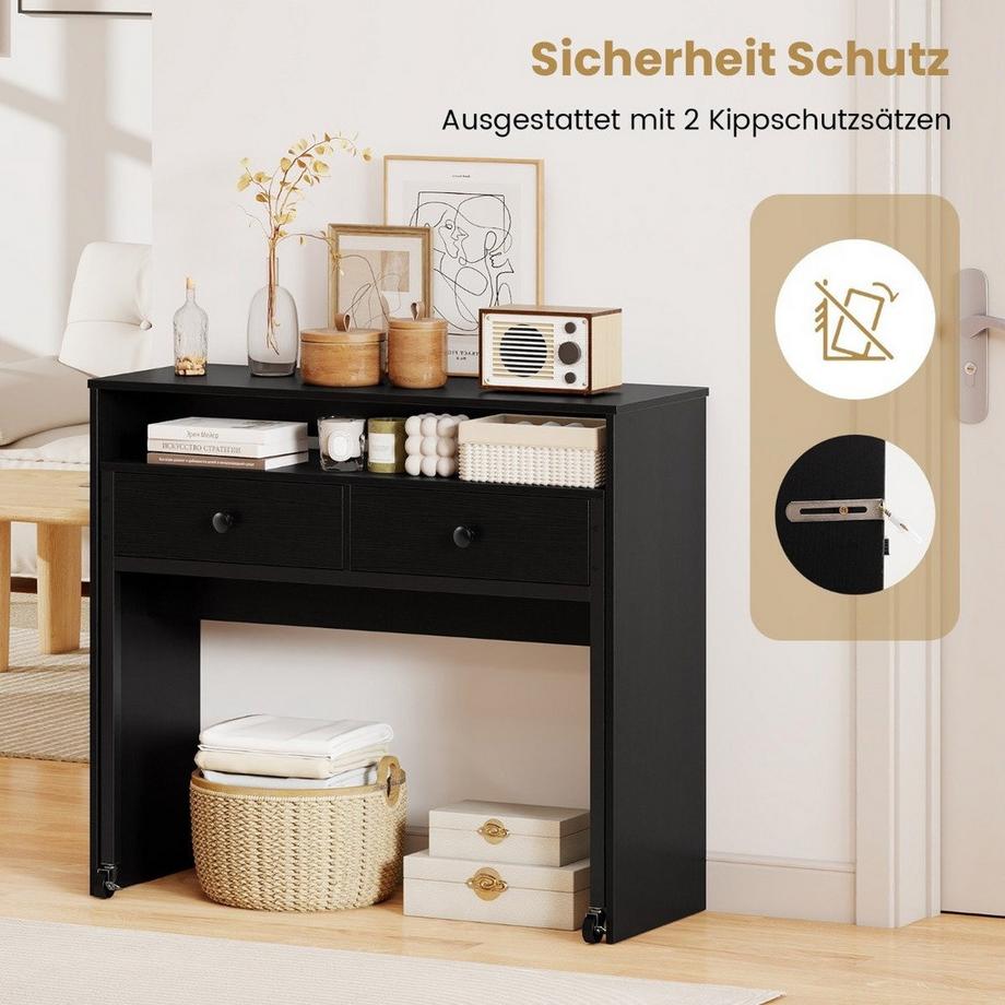 Northix Scrivania espandibile con cassetti  