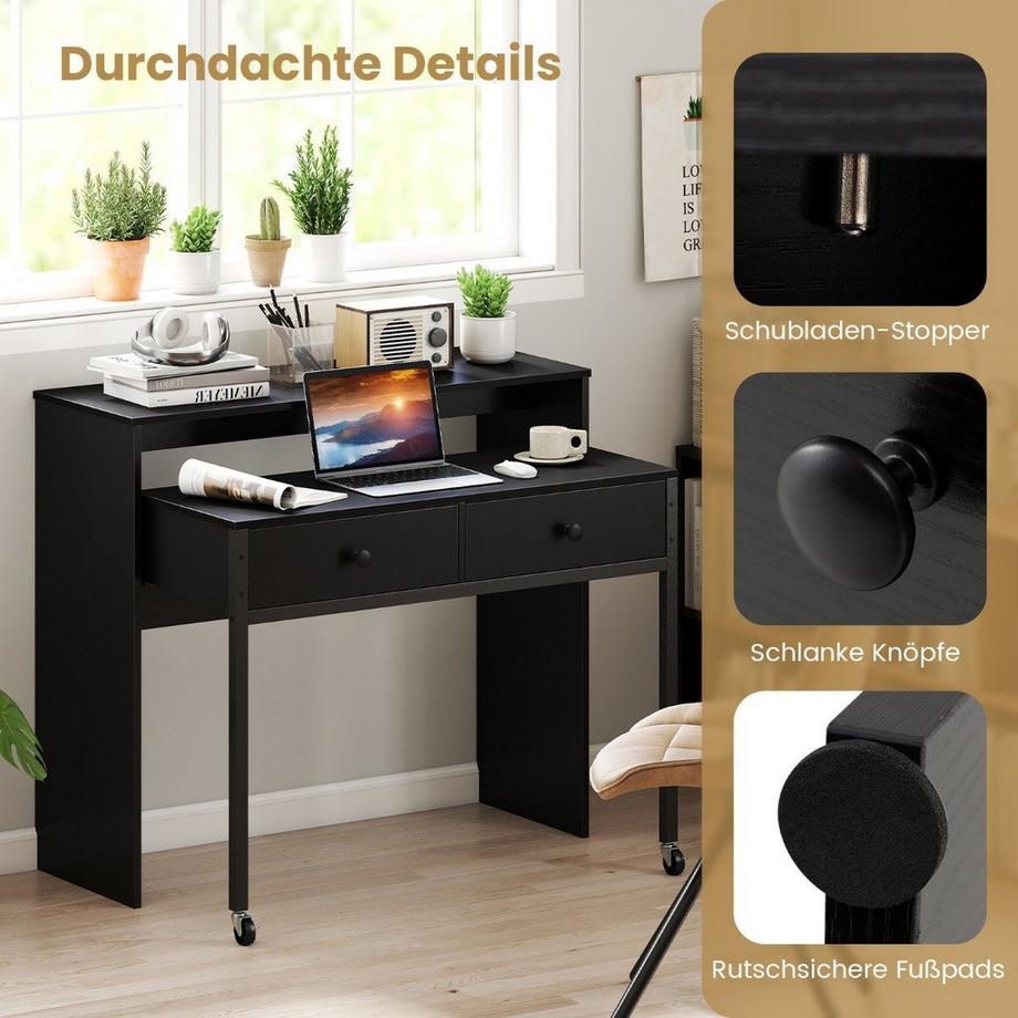 Northix Scrivania espandibile con cassetti  