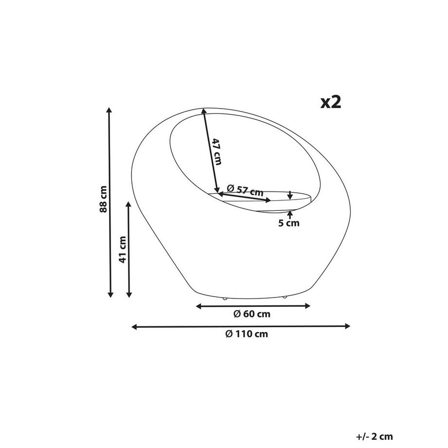 Beliani  Ensemble de 2 fauteuils de jardin en Rotin Boho MAIORI 