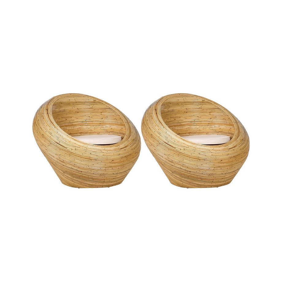 Beliani  Ensemble de 2 fauteuils de jardin en Rotin Boho MAIORI 