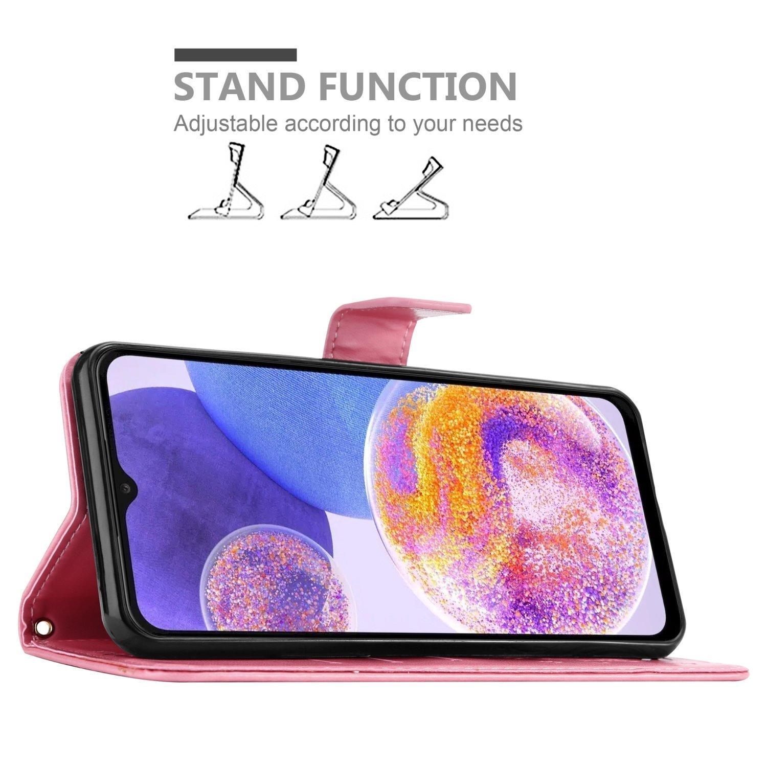 Cadorabo  Housse compatible avec Samsung Galaxy A23 4G / 5G - Coque de protection au design floral avec fermeture magnétique, fonction de support et emplacements pour cartes 