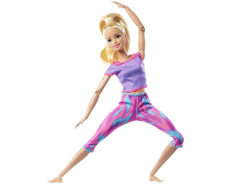 Image of Made to Move Puppe im lila Yoga Outfit Blond