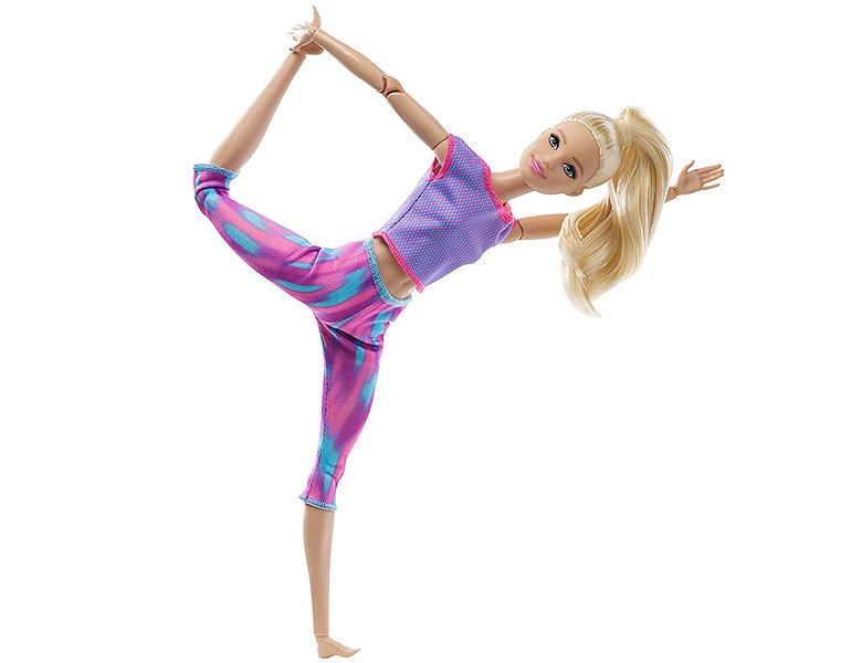 Barbie  Made to Move Puppe im lila Yoga Outfit Blond 