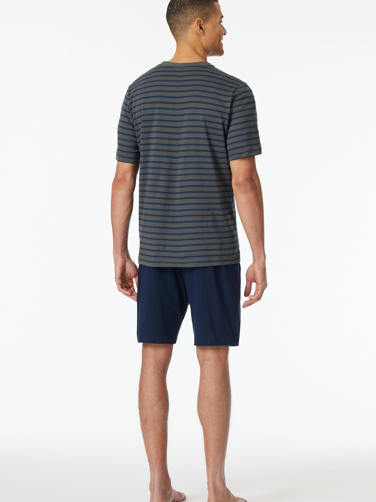 Schiesser Casual Essentials Pigiama Rigato Maniche Corte  