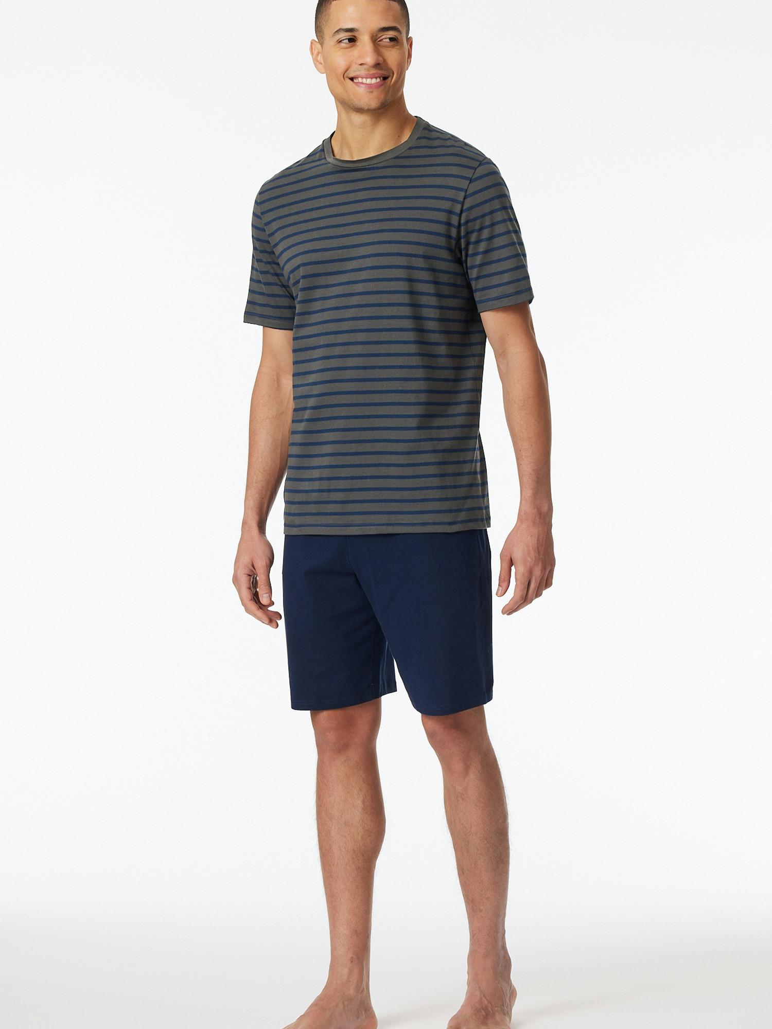 Schiesser Casual Essentials Pigiama Rigato Maniche Corte  