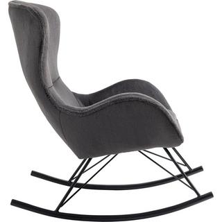 mutoni Rocking chair aspect cuir d'agneau Zebstix gris foncé  