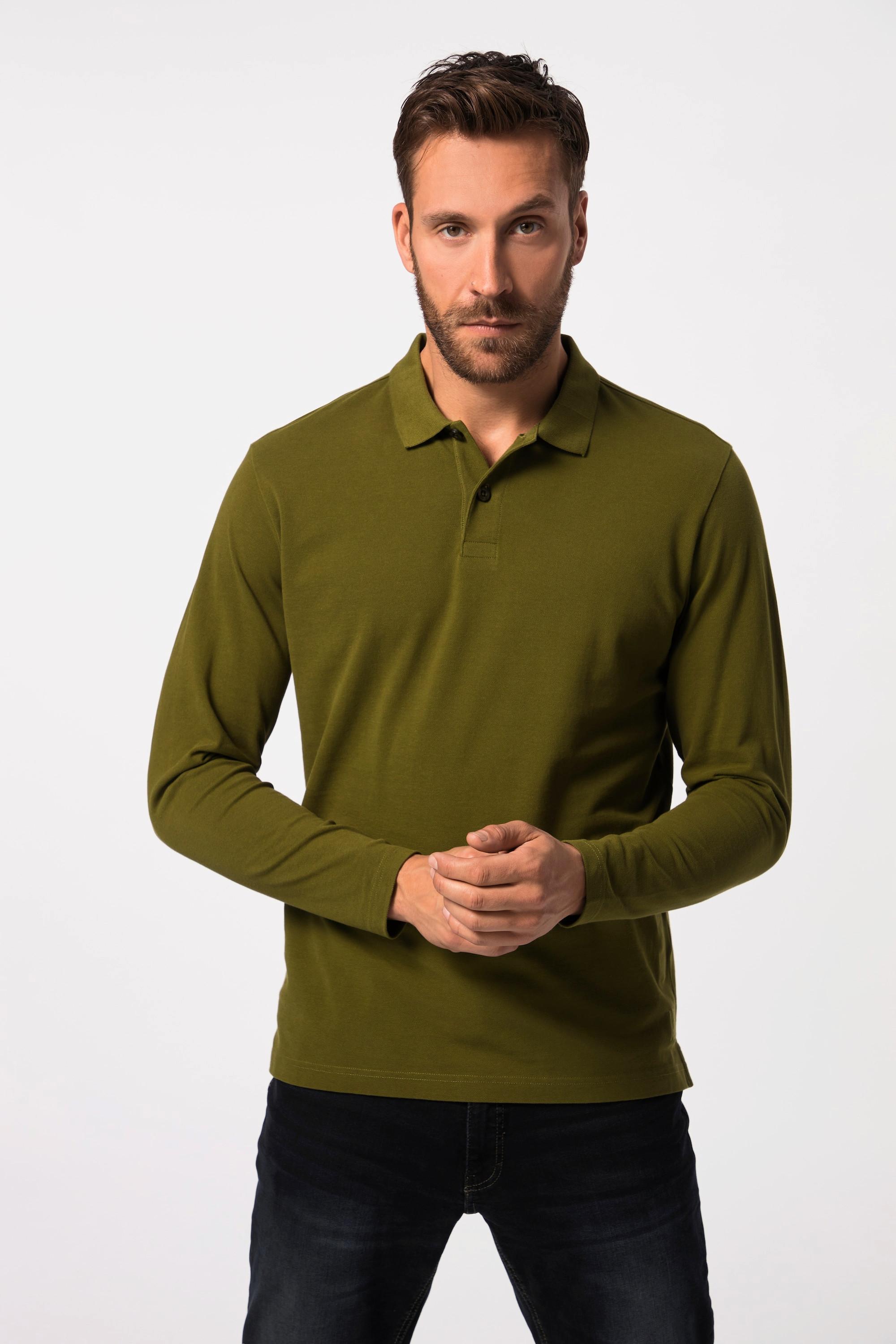 JP1880  Polo Jp 1880 Basic à manches longues, en maille piquée – jusqu'au 8 XL 