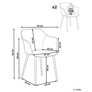 Beliani Esszimmerstuhl 2er Set aus Polyester Retro ELIM  