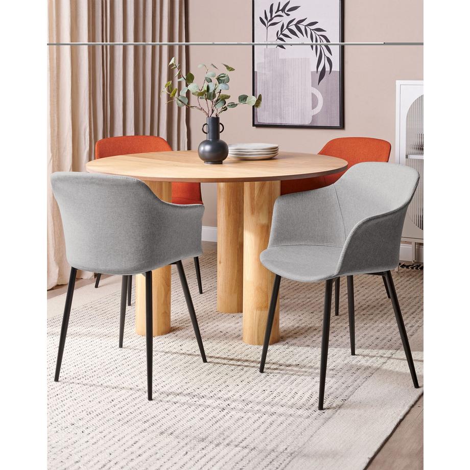 Beliani Set di 2 sedie da pranzo en Tessuto Retrò ELIM  