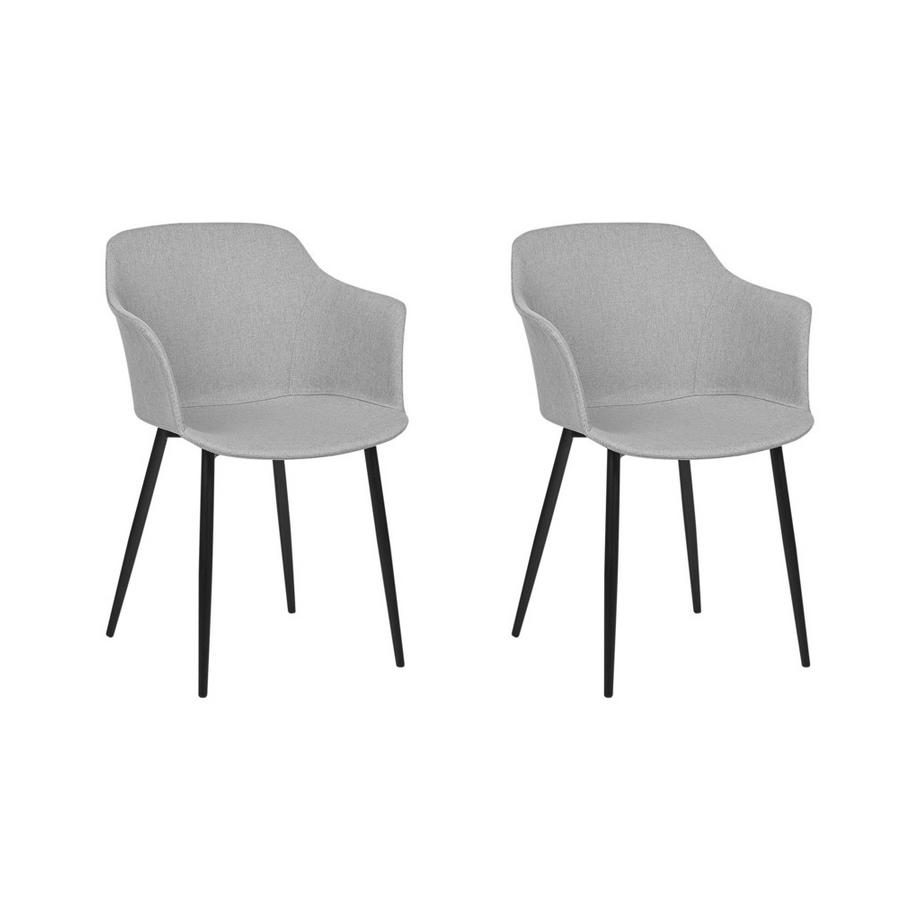 Beliani Set di 2 sedie da pranzo en Tessuto Retrò ELIM  