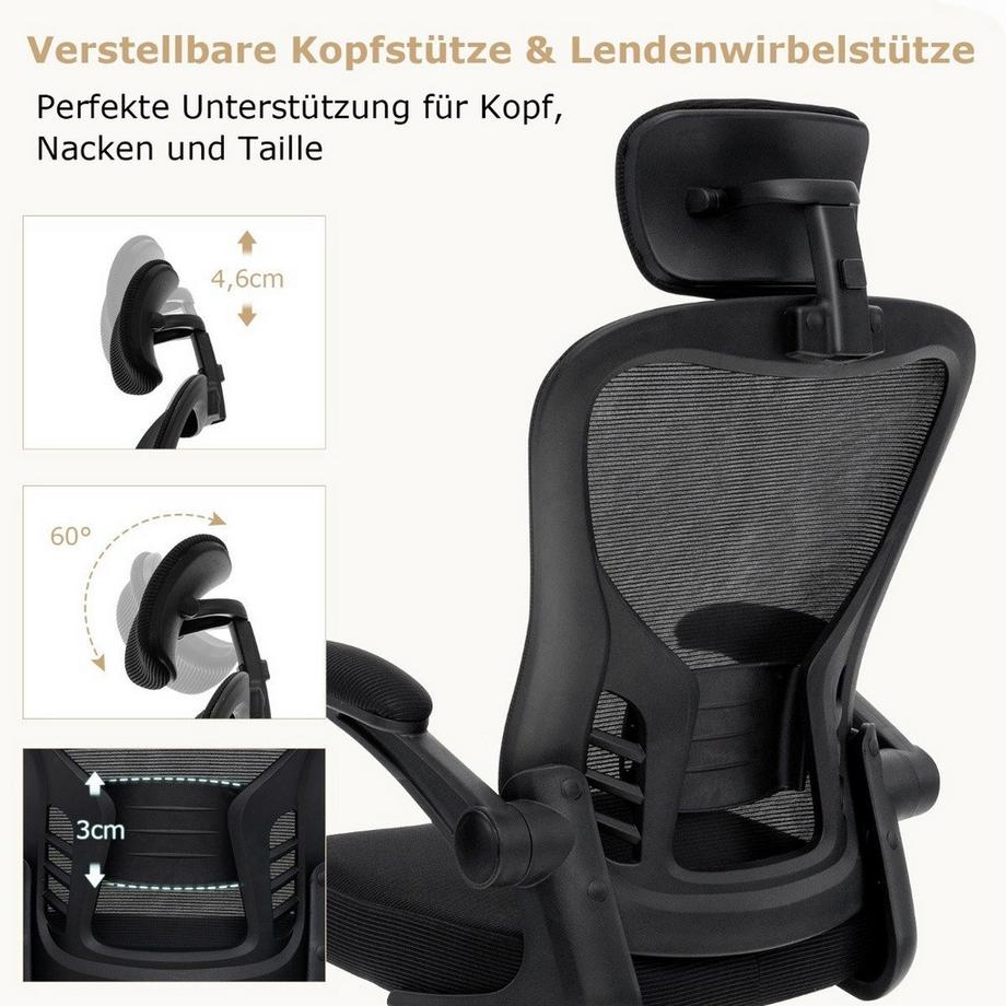 B2X Sedia da ufficio ergonomica in rete con sedia direzionale girevole con schienale a dondolo  
