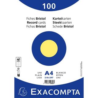 Exacompta Confezione 100 cartoncini bristol bianco a righe non perforati 210x297mm - x 10  