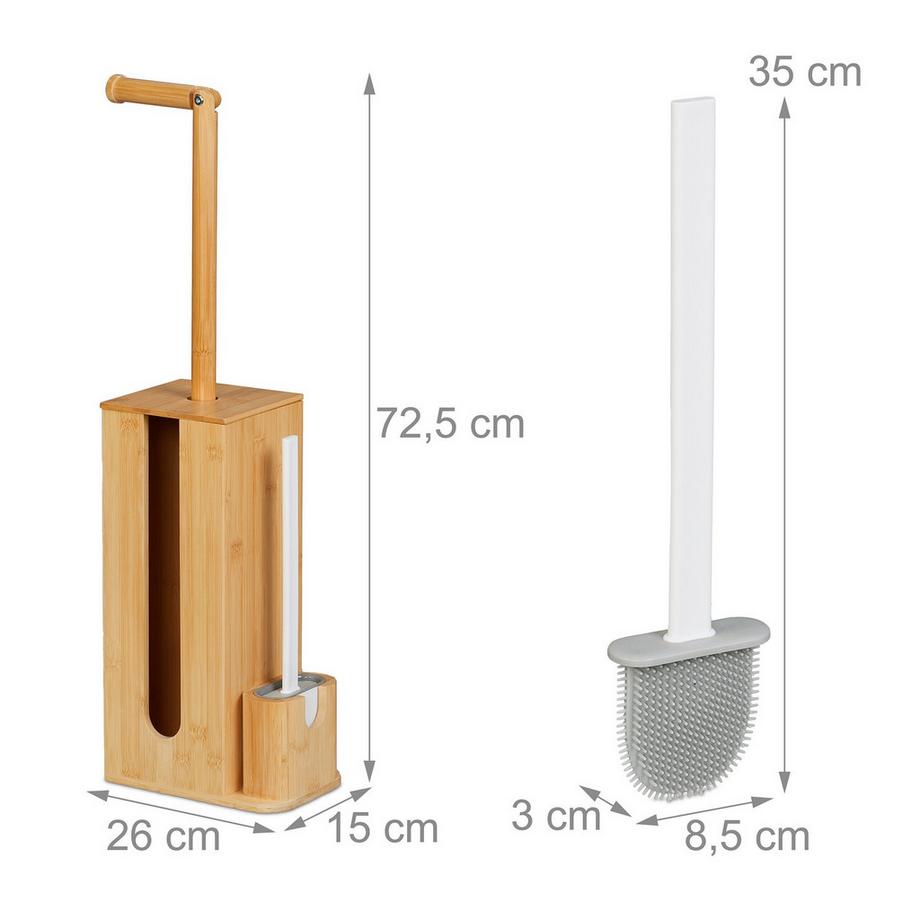Northix Set da toilette in bambù e plastica  