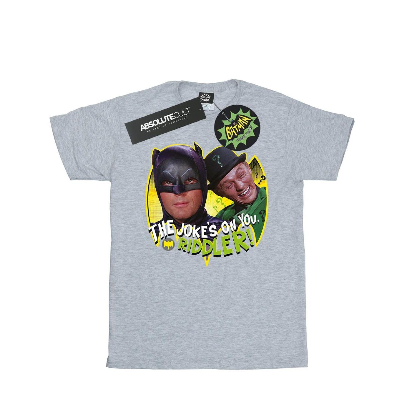 Image of Batman Tv Series The Riddler Joke Tshirt Damen Grau M