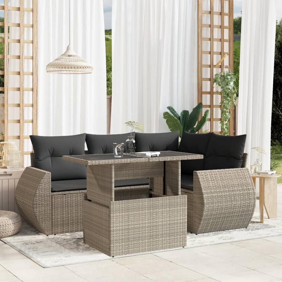 VidaXL set divano da giardino Polirattan  