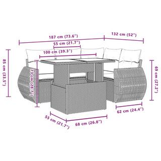 VidaXL Garten sofagarnitur poly-rattan  