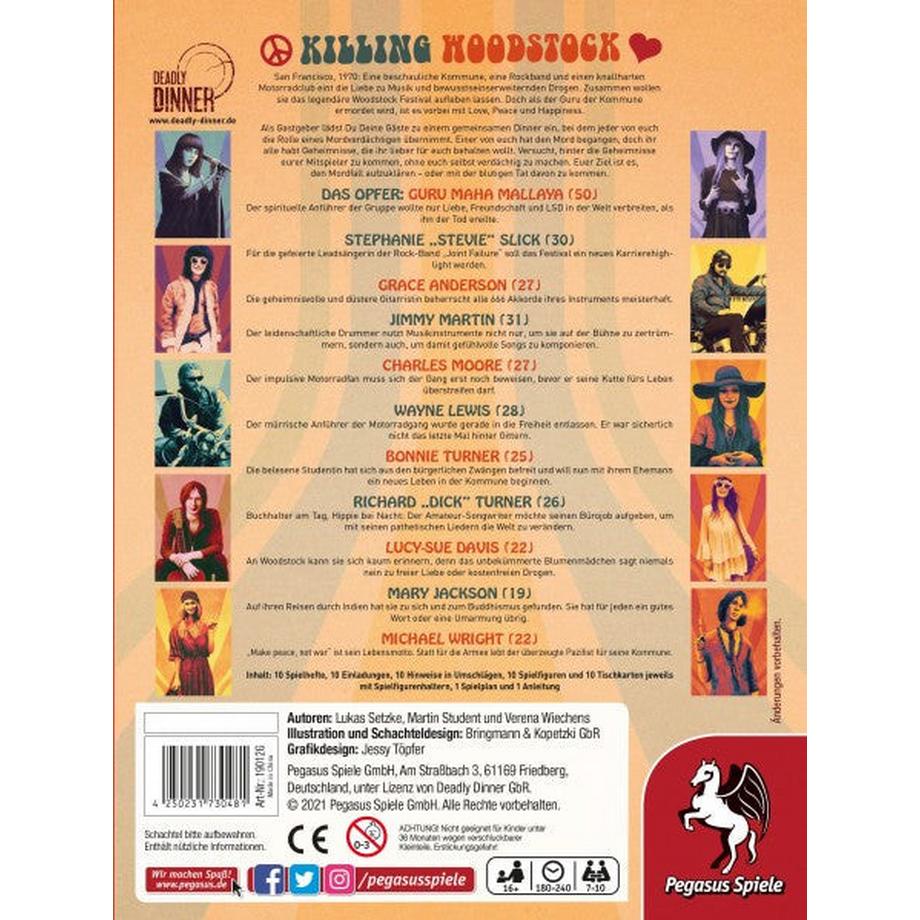 Pegasus Spiele  Deadly Dinner Killing Woodstock 