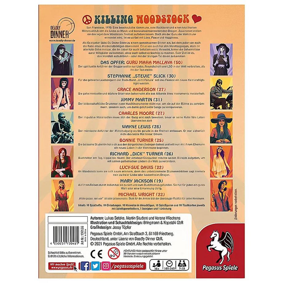 Pegasus Spiele  Deadly Dinner Killing Woodstock 
