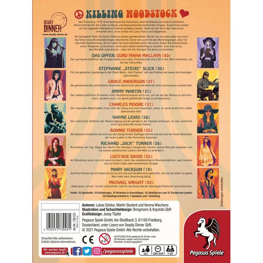 Pegasus Spiele  Deadly Dinner Killing Woodstock 