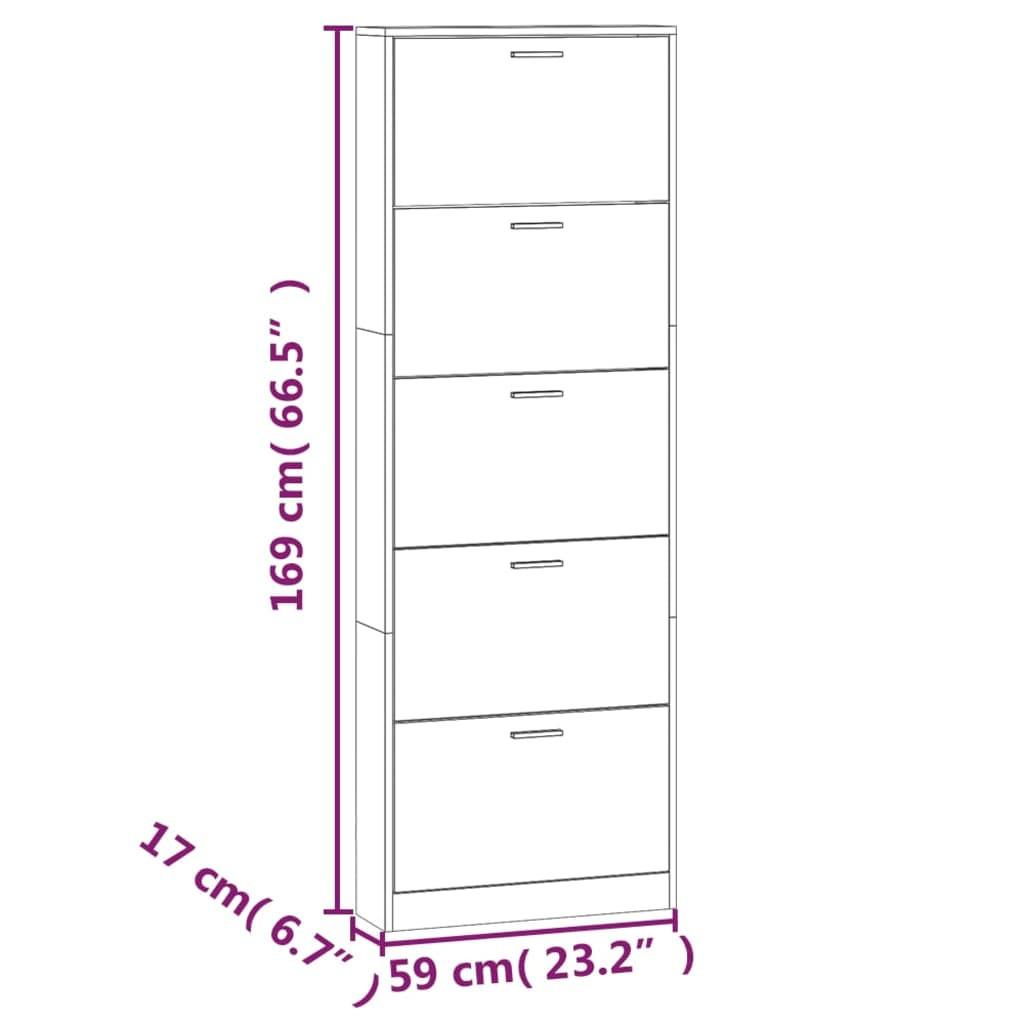 VidaXL Armoire à chaussures bois d'ingénierie  