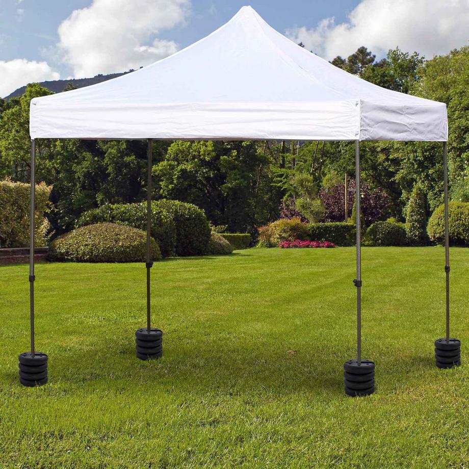 Northio Gewicht Für Partyzelt, Pavillongewicht Befüllbar Bis 5 Kg, Hdpe-Kunststoff, Schwarz, Ø25X6Cm  