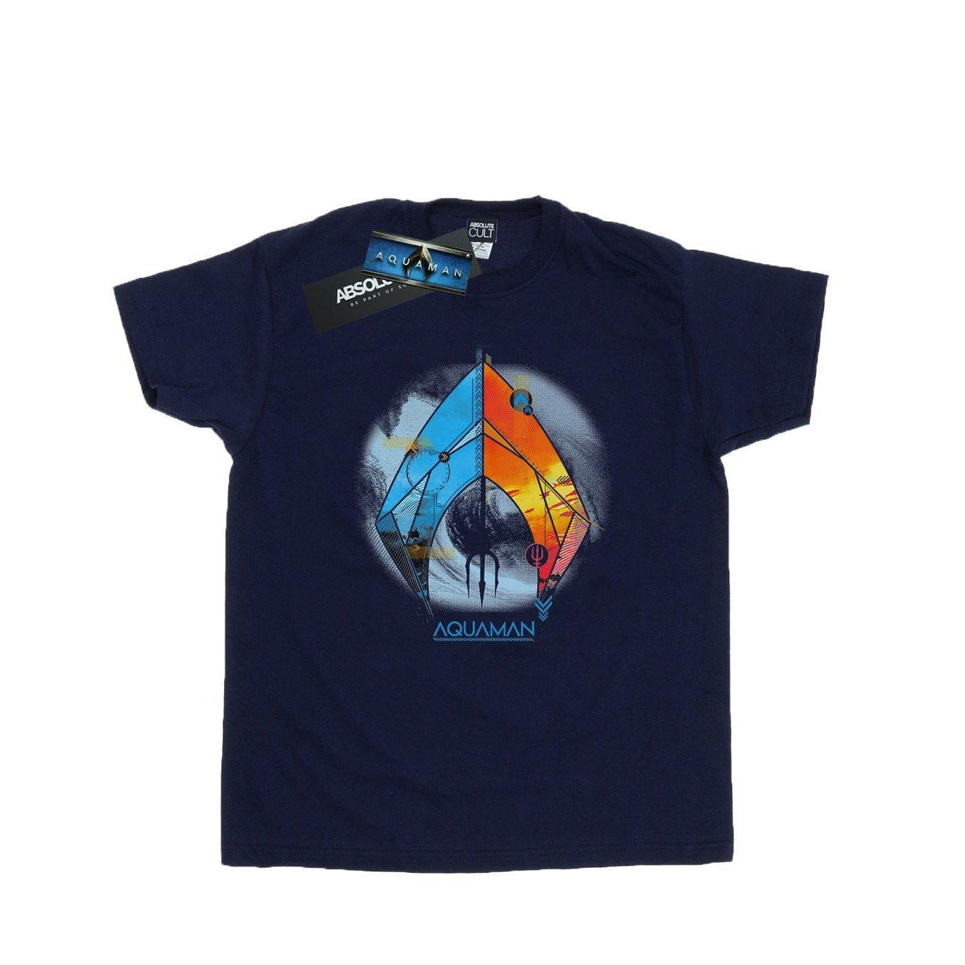 Image of Aquaman Tropical Logo Tshirt Damen Marine L