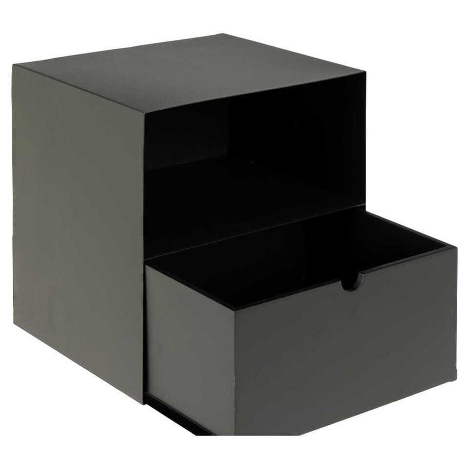 mutoni Comodino in metallo nero 30  