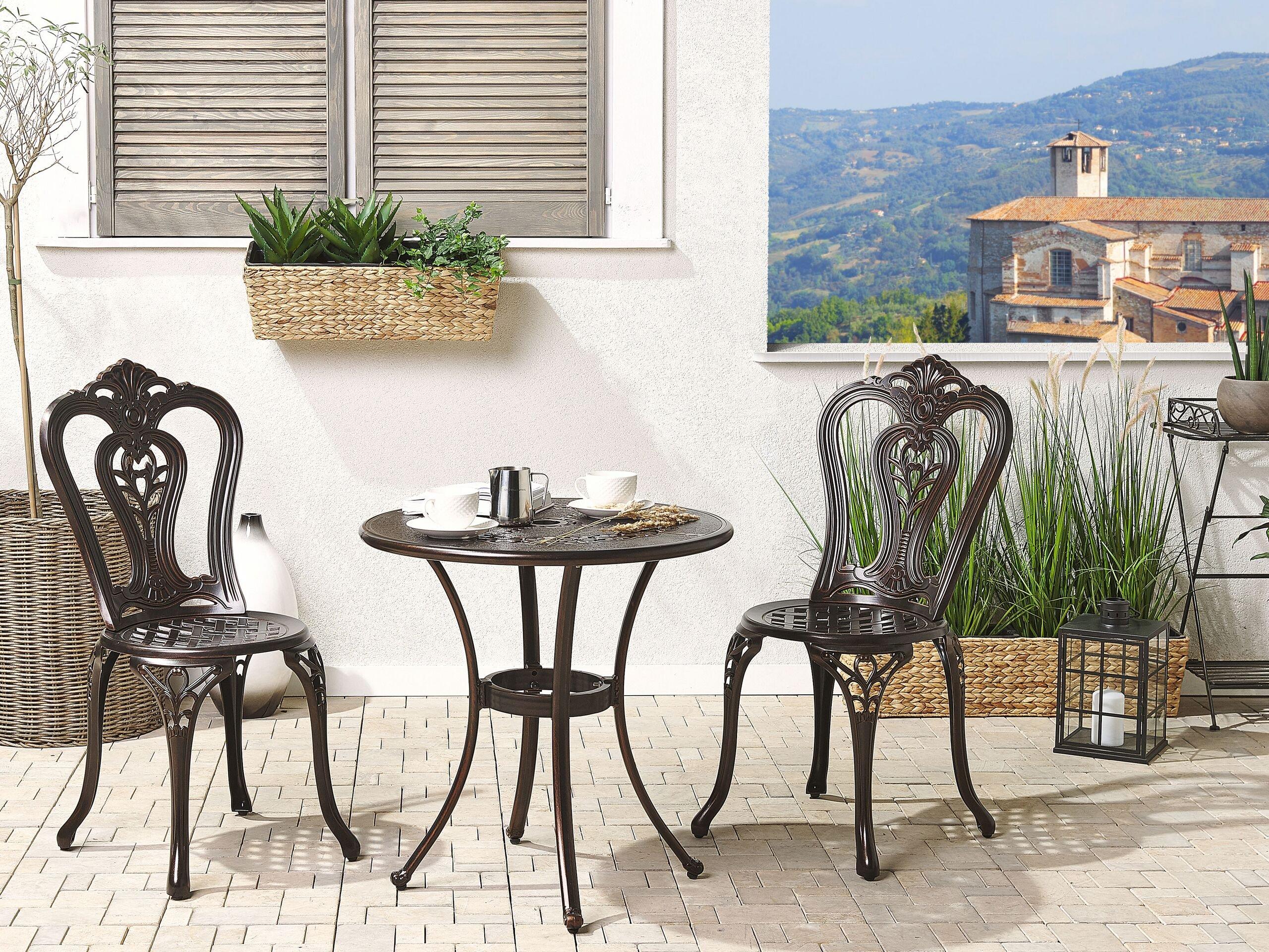 Beliani Bistro Set aus Aluminium Retro BOVINO  