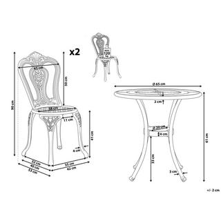 Beliani Ensemble pour bistro en Aluminium Rétro BOVINO  